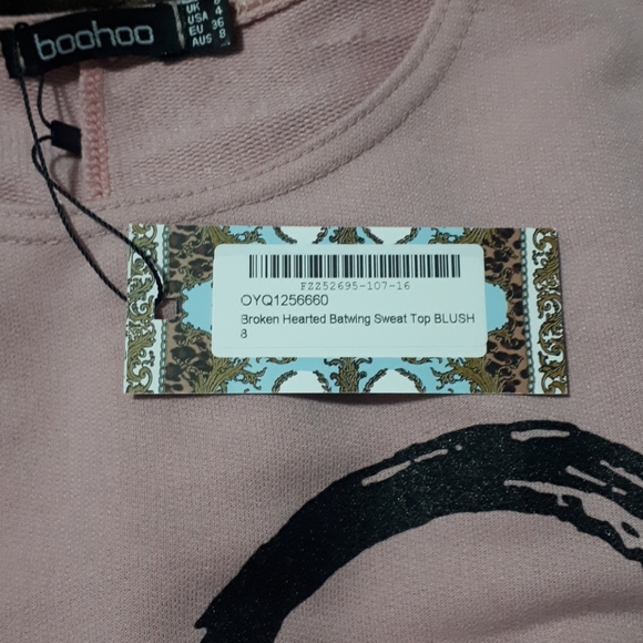 Boohoo batwing broken hearted top - Picture 6 of 7